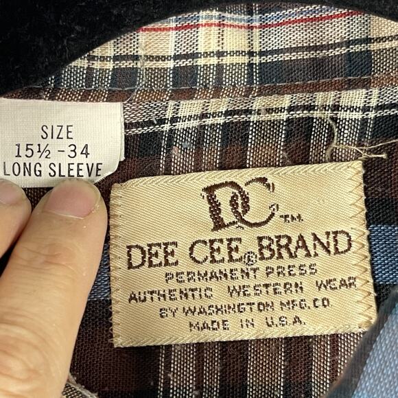 Vintage Dee Cee Western Shirt Mens 15.5/34 Brown Pearl Snap Cowboy USA Made - Picture 5 of 13